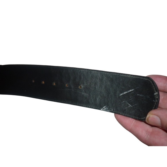Vintage Bullock\'s Genuine Alligator Belt Black Leather Steerhide‎ Lined USA sz S main image 4